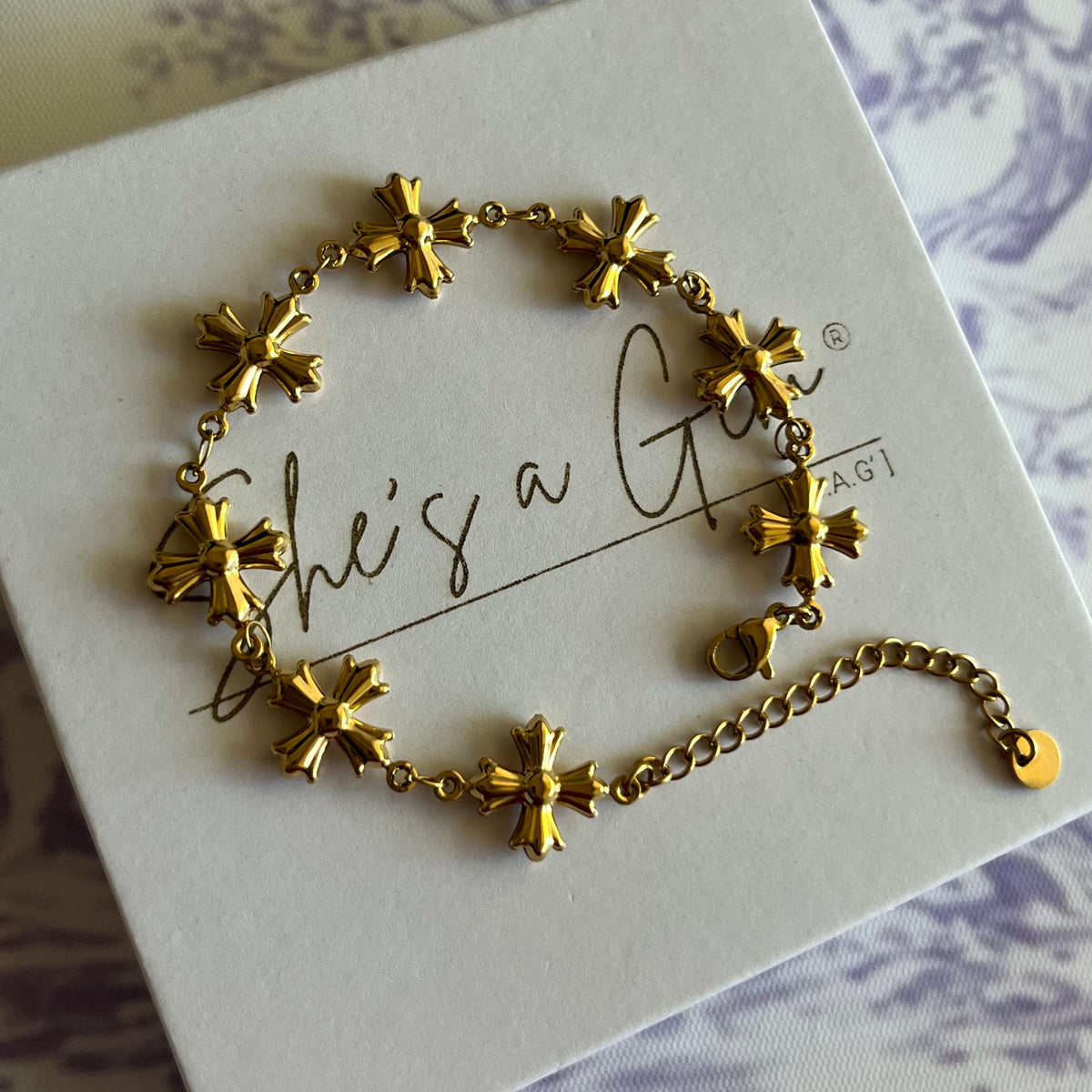 Saint Luxe Cross Charm Bracelet