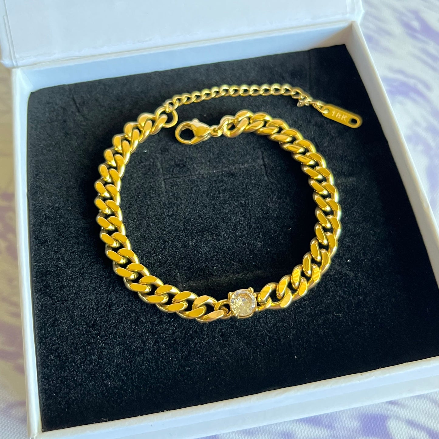 Zircon Luxe Cuban Link Bracelet
