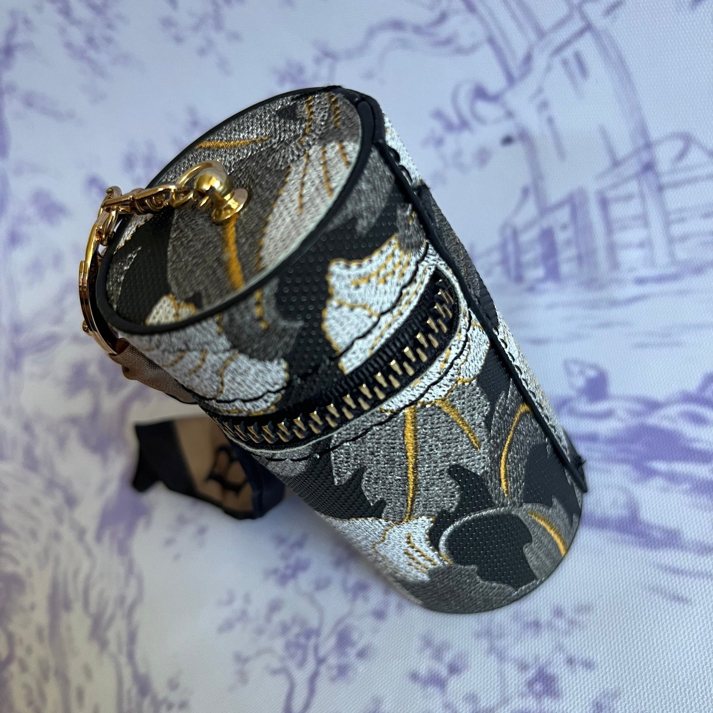 Black Floral Essentials Bag Charm