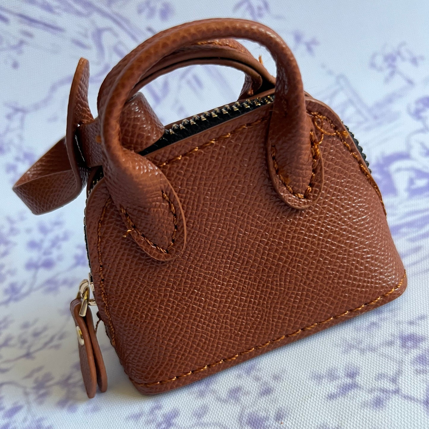 Brown She’s a Gem Mini Handbag Charm – Luxury Purse Keychain Accessory