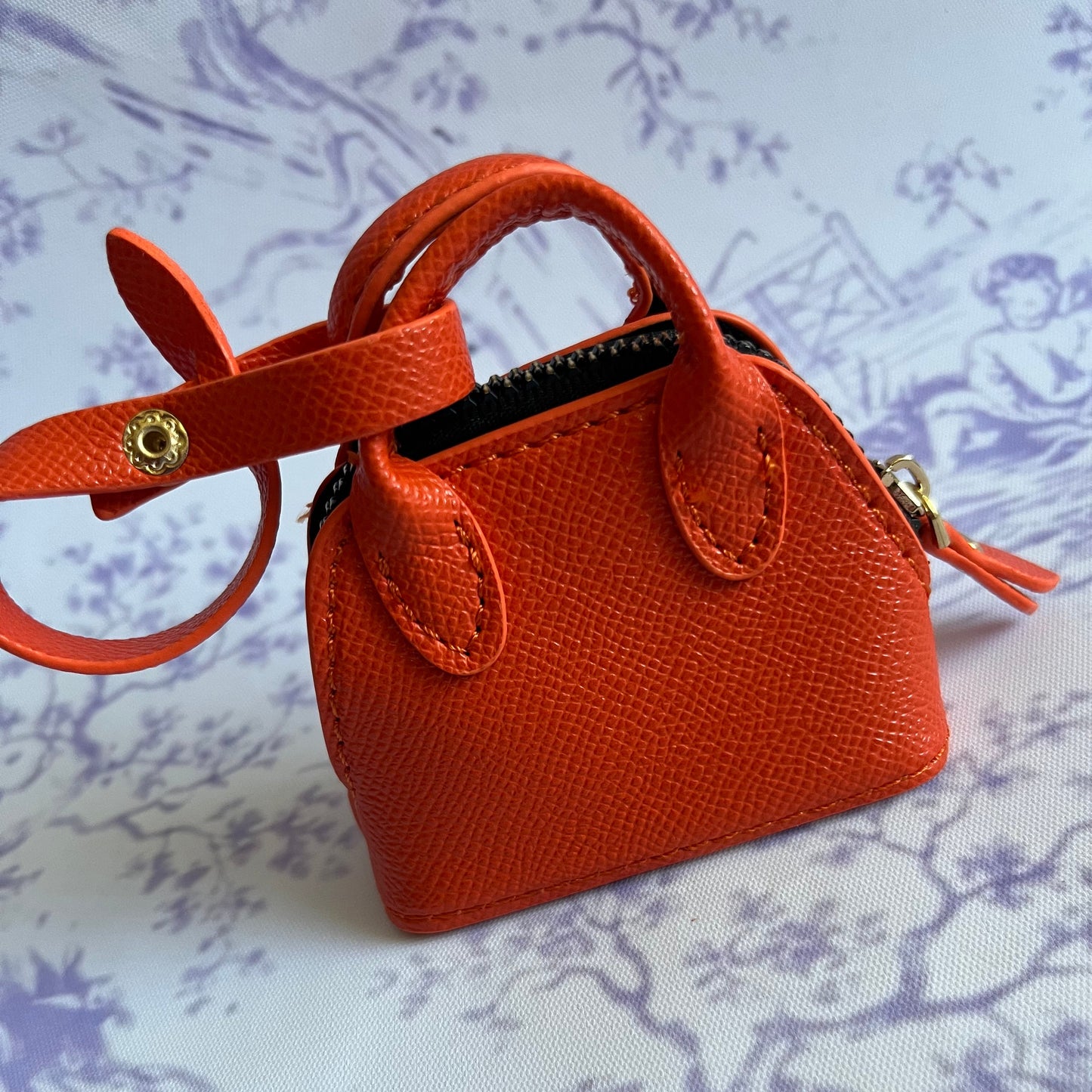 Orange She’s a Gem Mini Handbag Charm – Luxury Purse Keychain Accessory