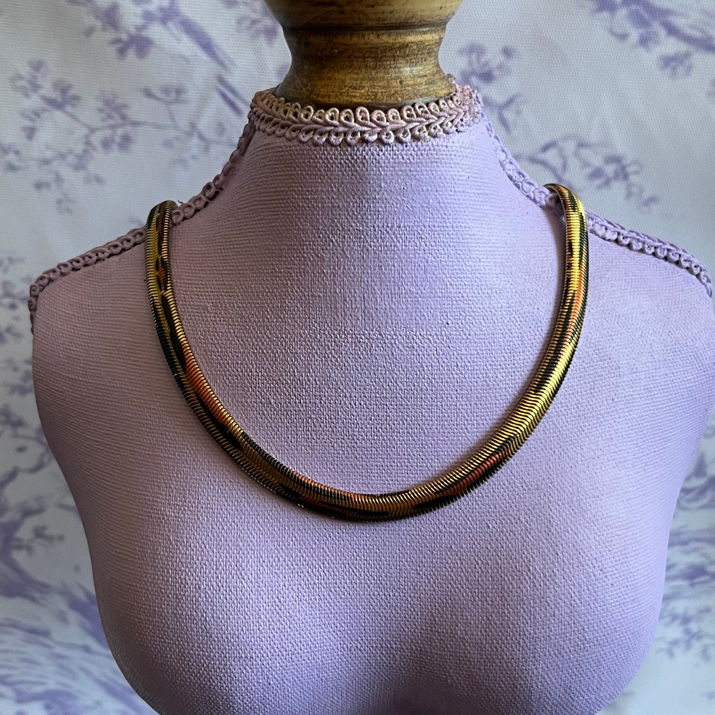 Gold Leopard Print Snake Chain Necklace