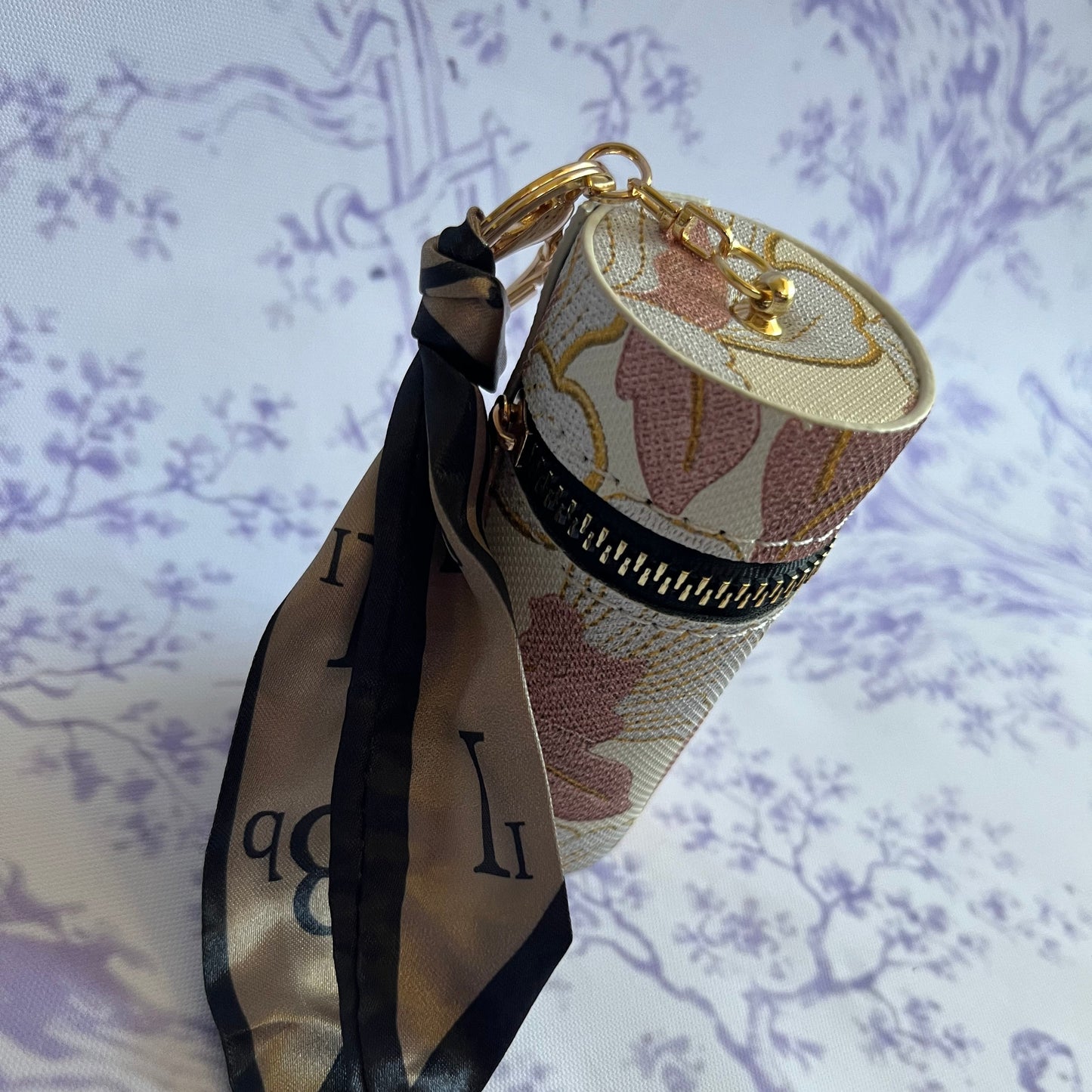 Pink Floral Essentials Bag Charm