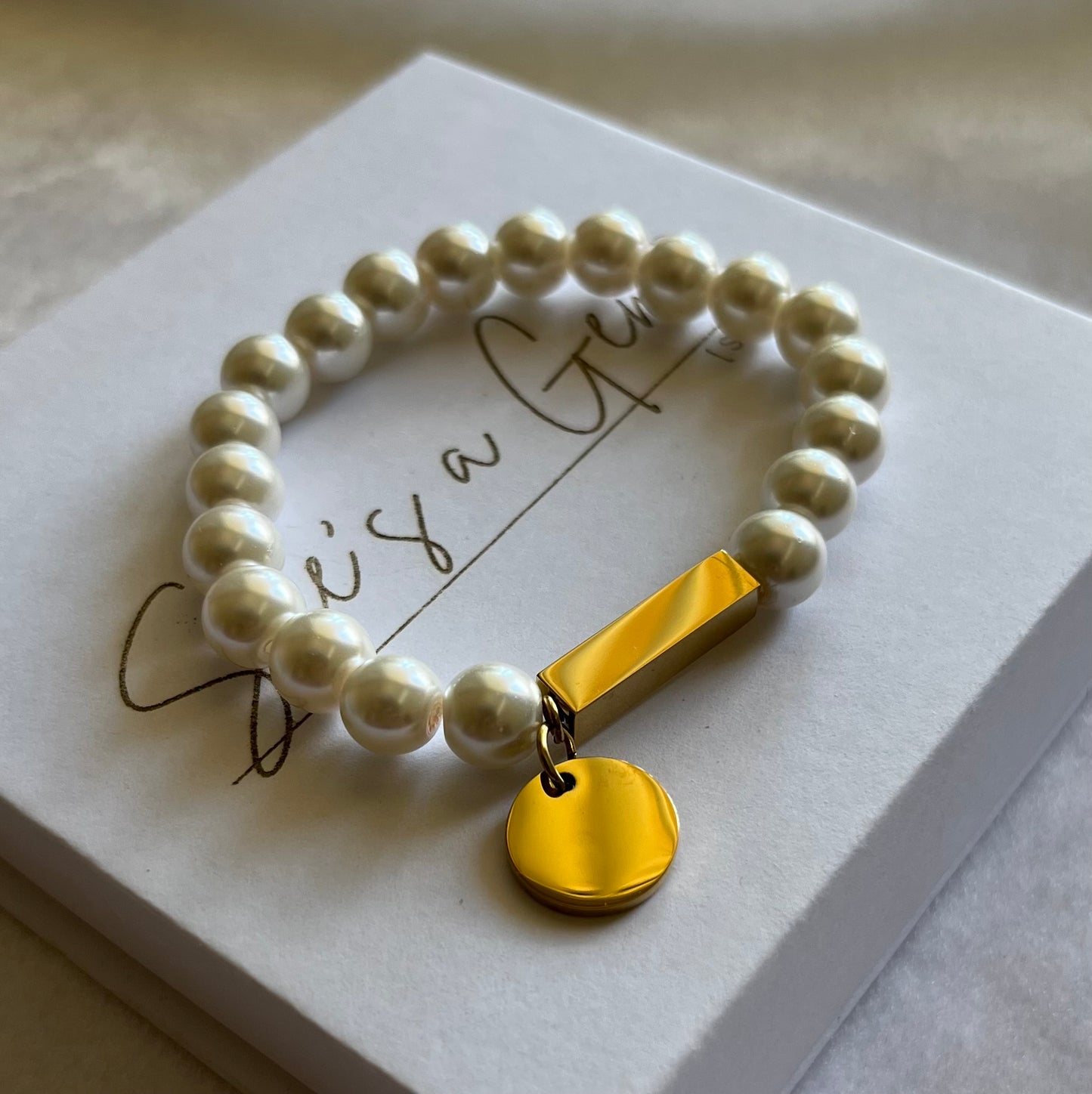 Double Charm Pearl Bracelet