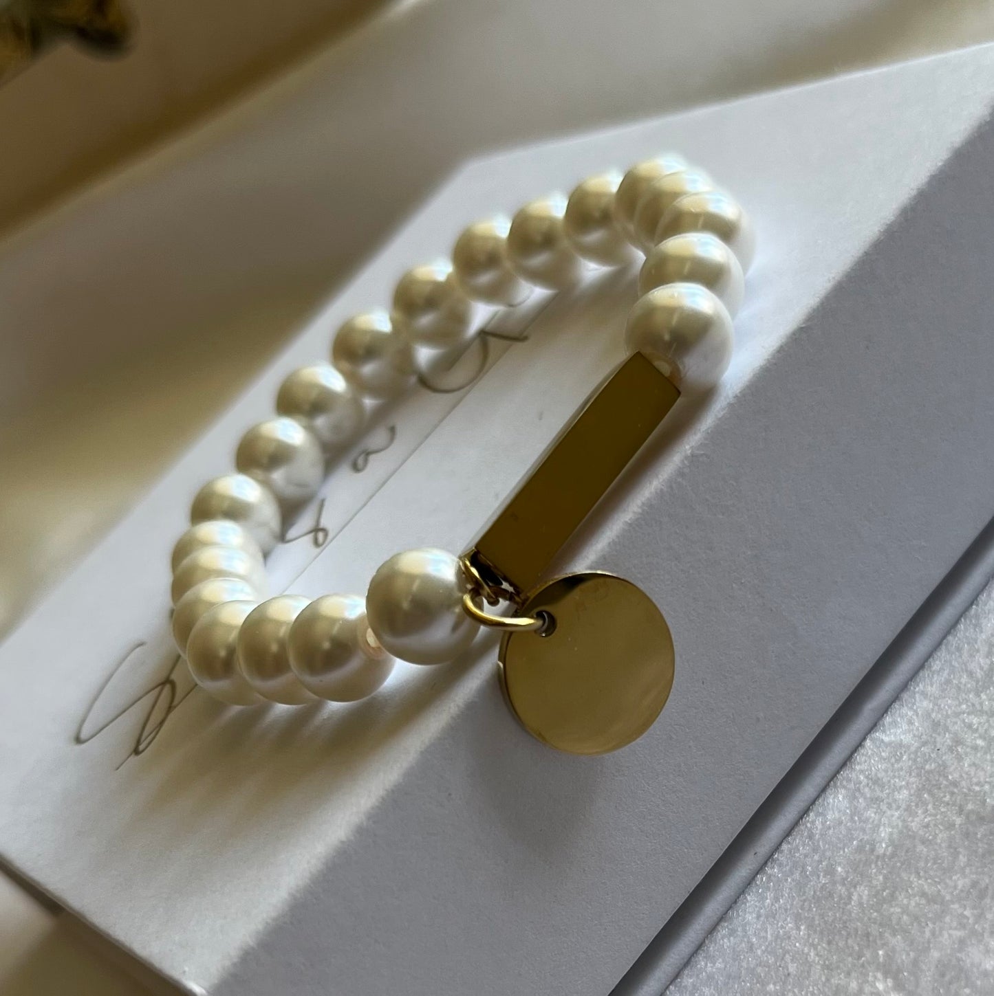 Double Charm Pearl Bracelet