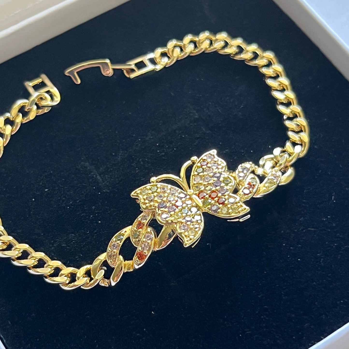 Rainbow Butterfly Gem Bracelet