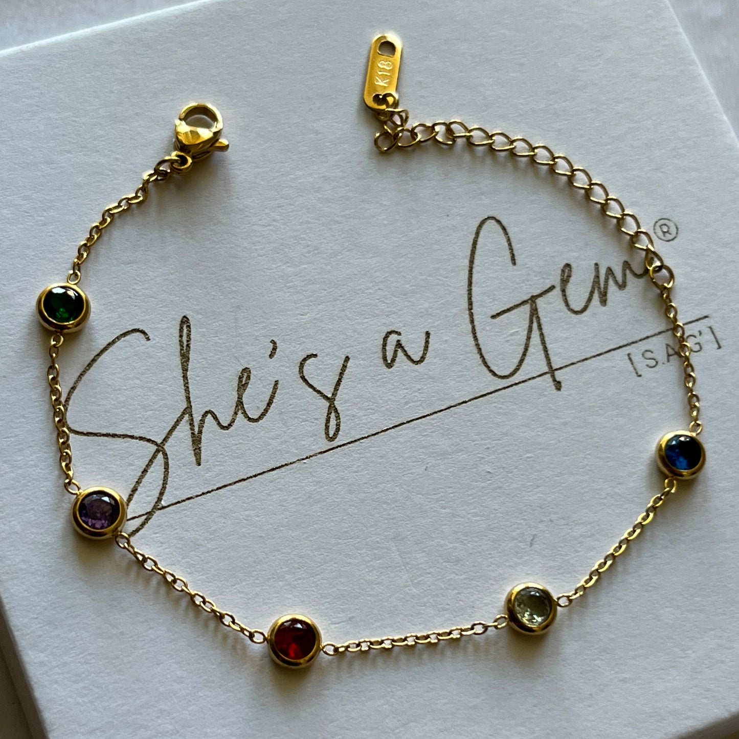 Stainless Steel Gold Plated Twilight Gems Bracelet