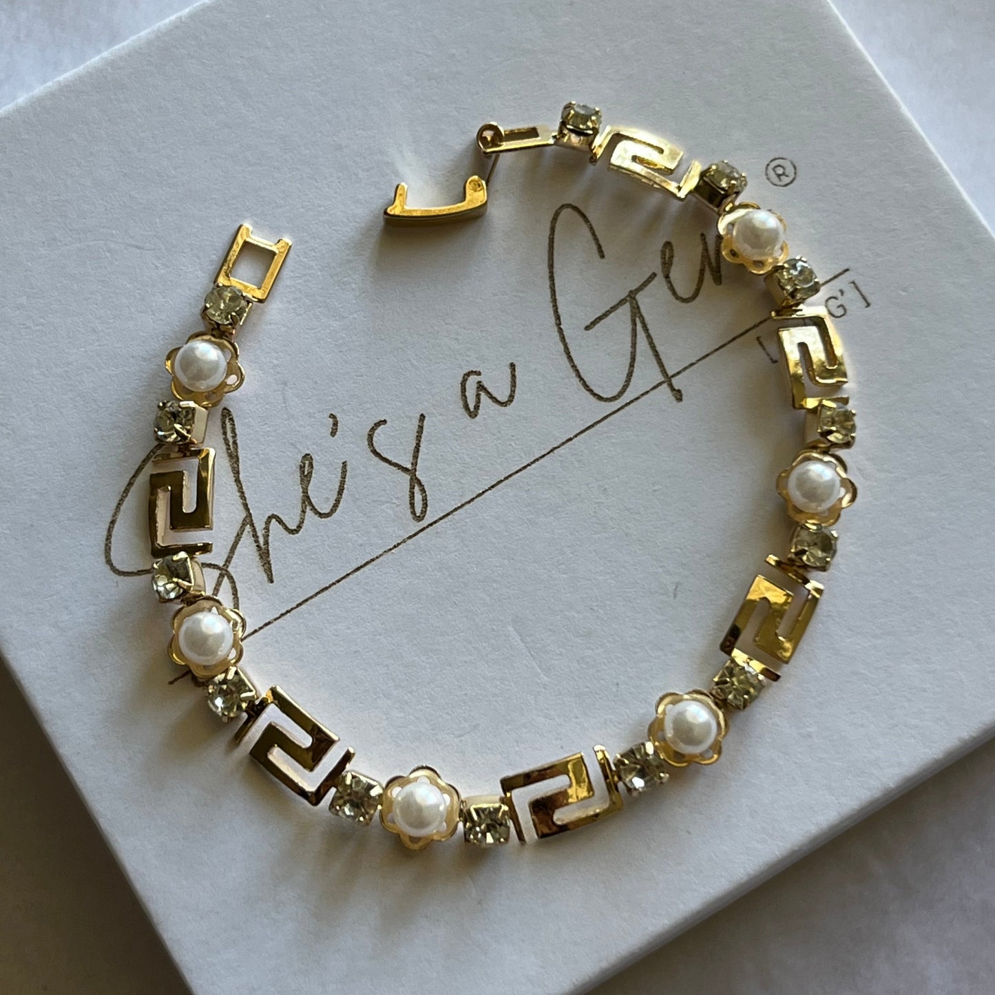 Greek Pearl Bracelet