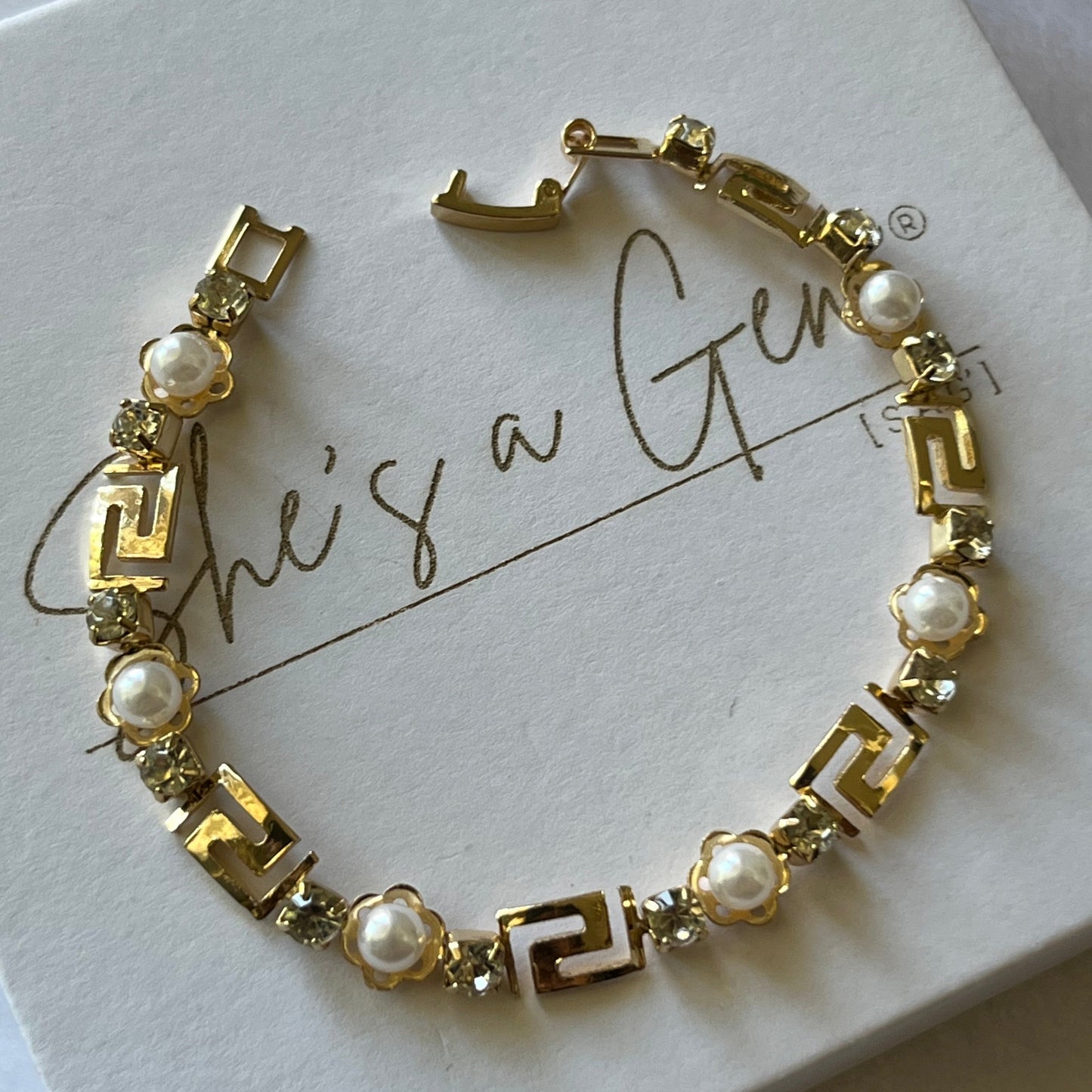 Greek Pearl Bracelet