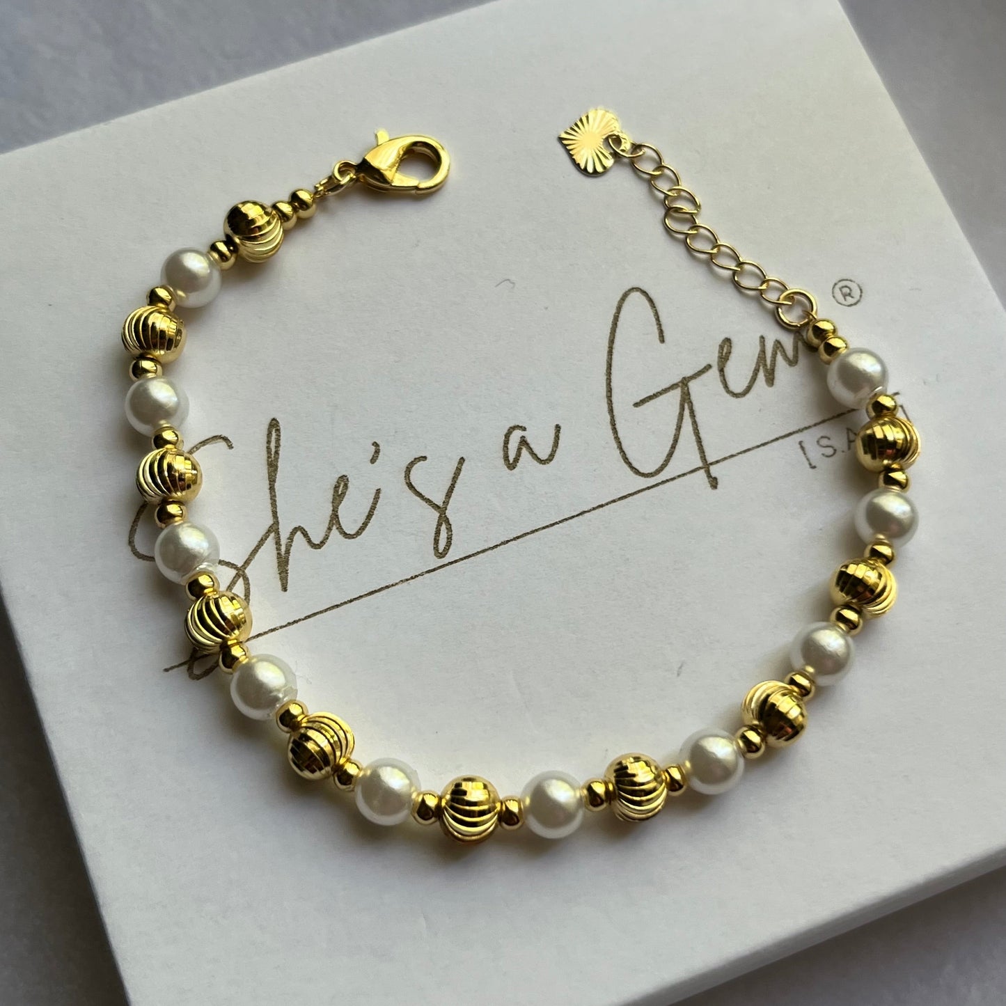 Golden Pearl Harmony Bracelet