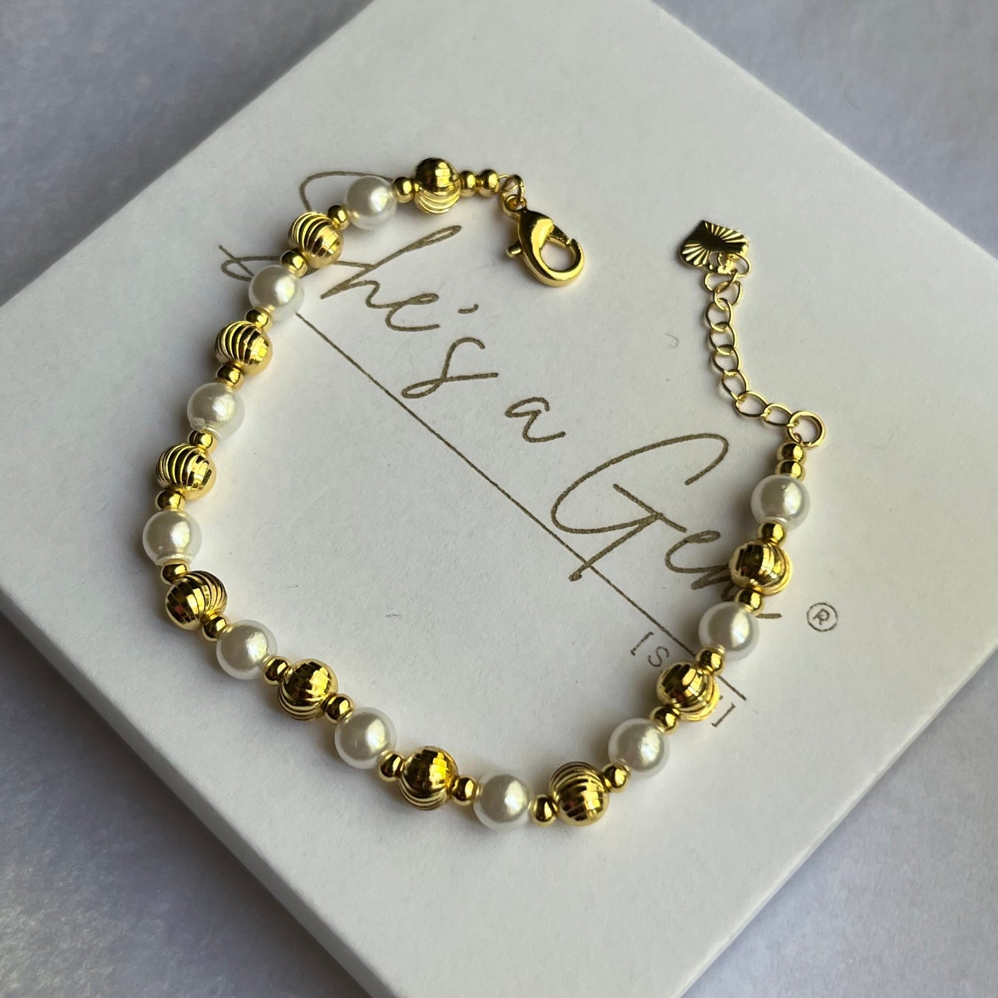 Golden Pearl Harmony Bracelet