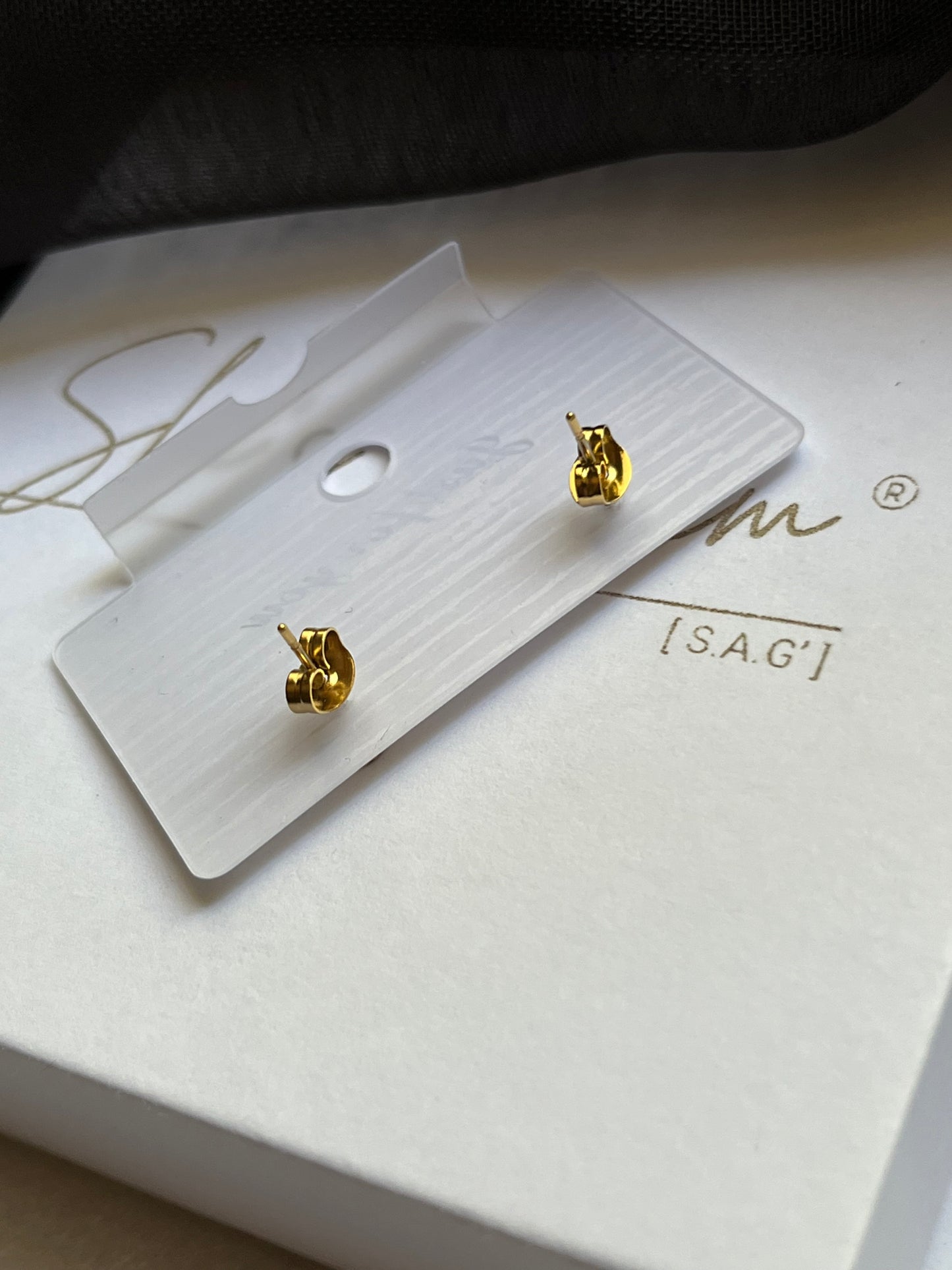 Gold Four Leaf Clover Stud Earrings