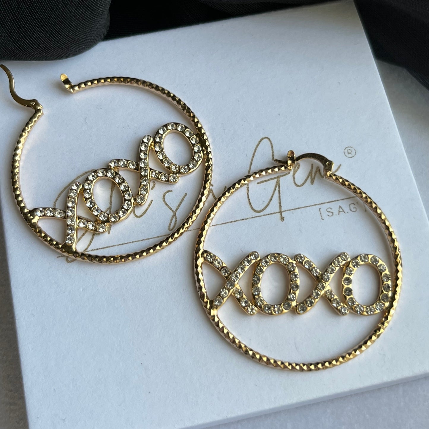 18K Gold Filled XOXO Hoop Earrings