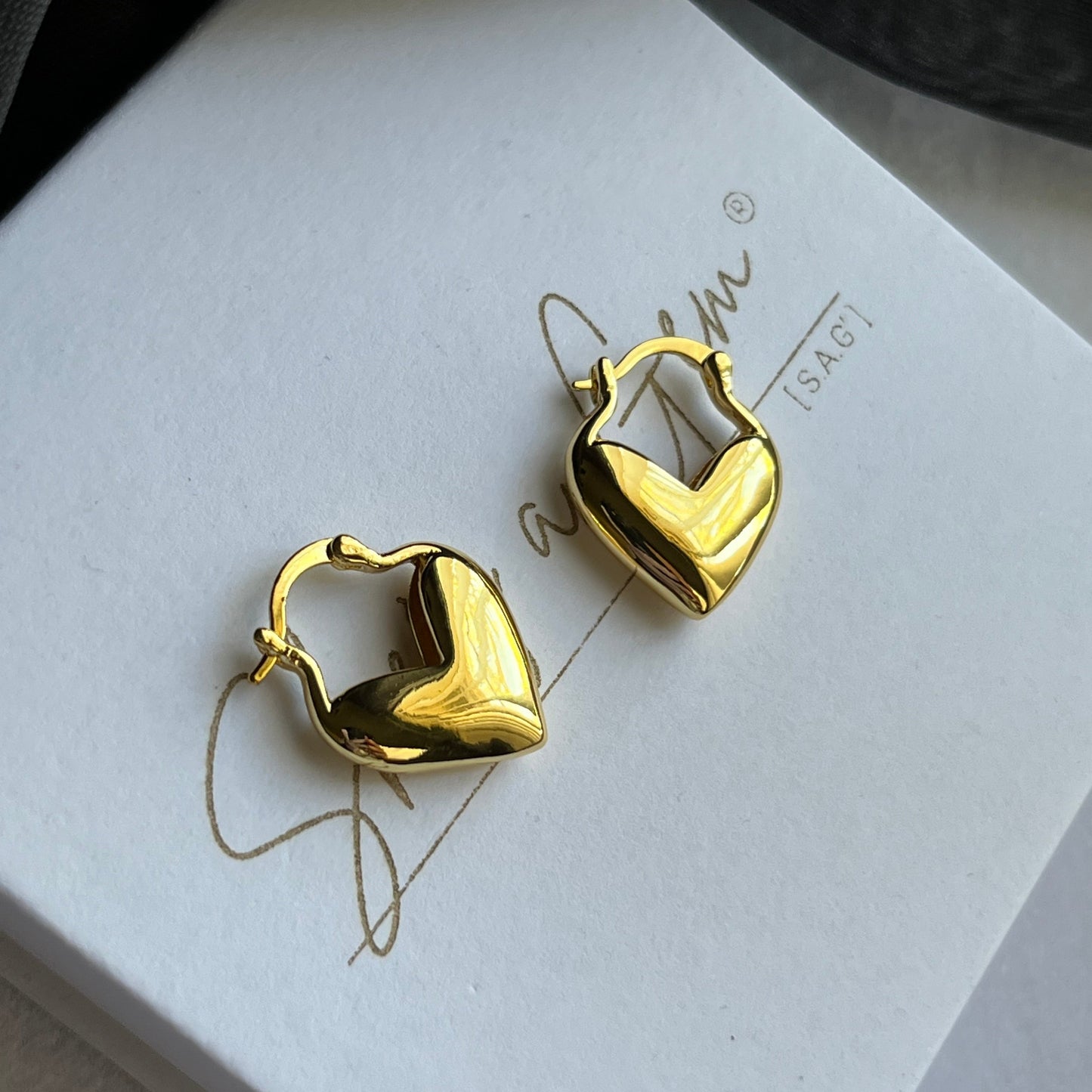 Gold Filled Amour Heart Earrings