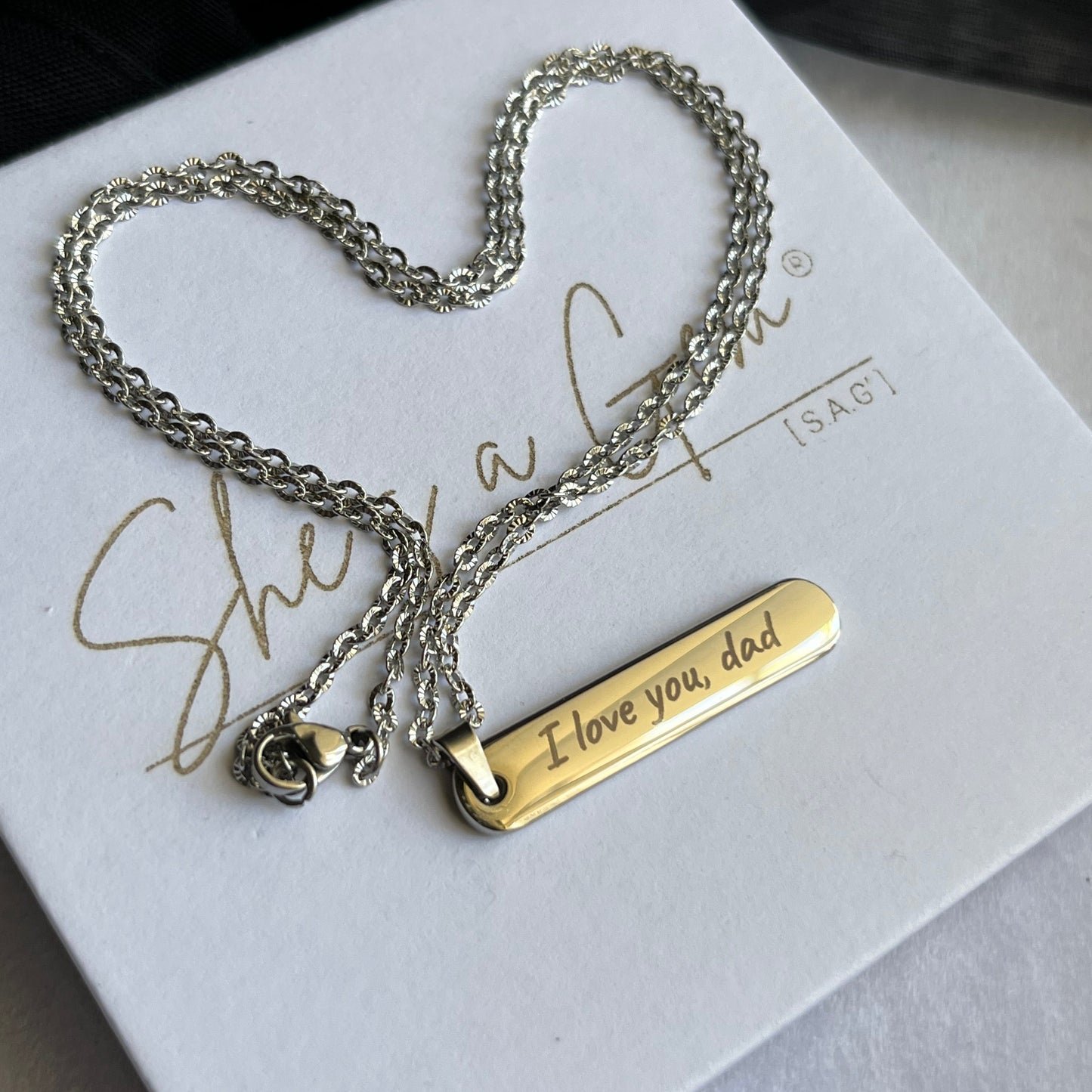 Personalized Stainless Steel Engravable Bar Necklace