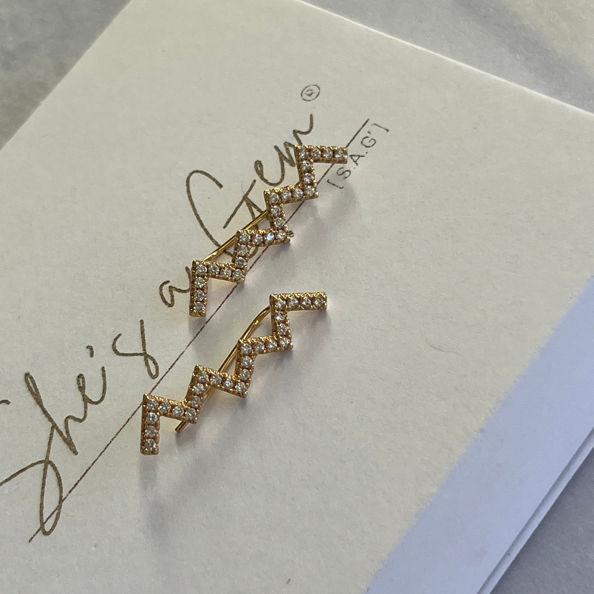 Thunderbolt Ear Climber Earrings