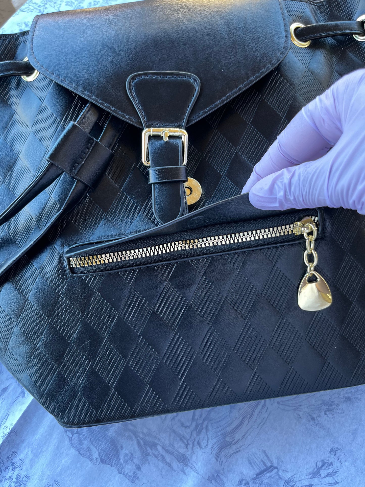 Black Everyday Luxe Quilted Backpack