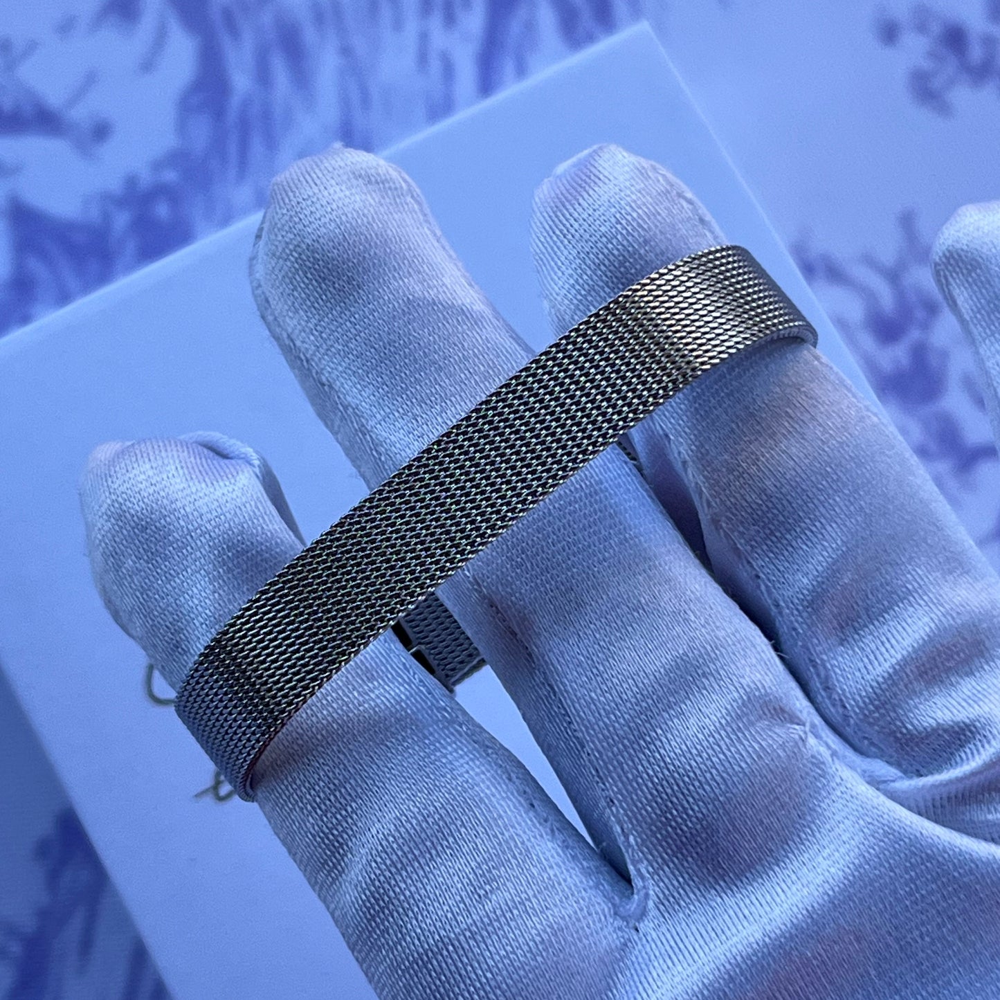 Silver Stainless Steel Mesh Buckle Bracelet