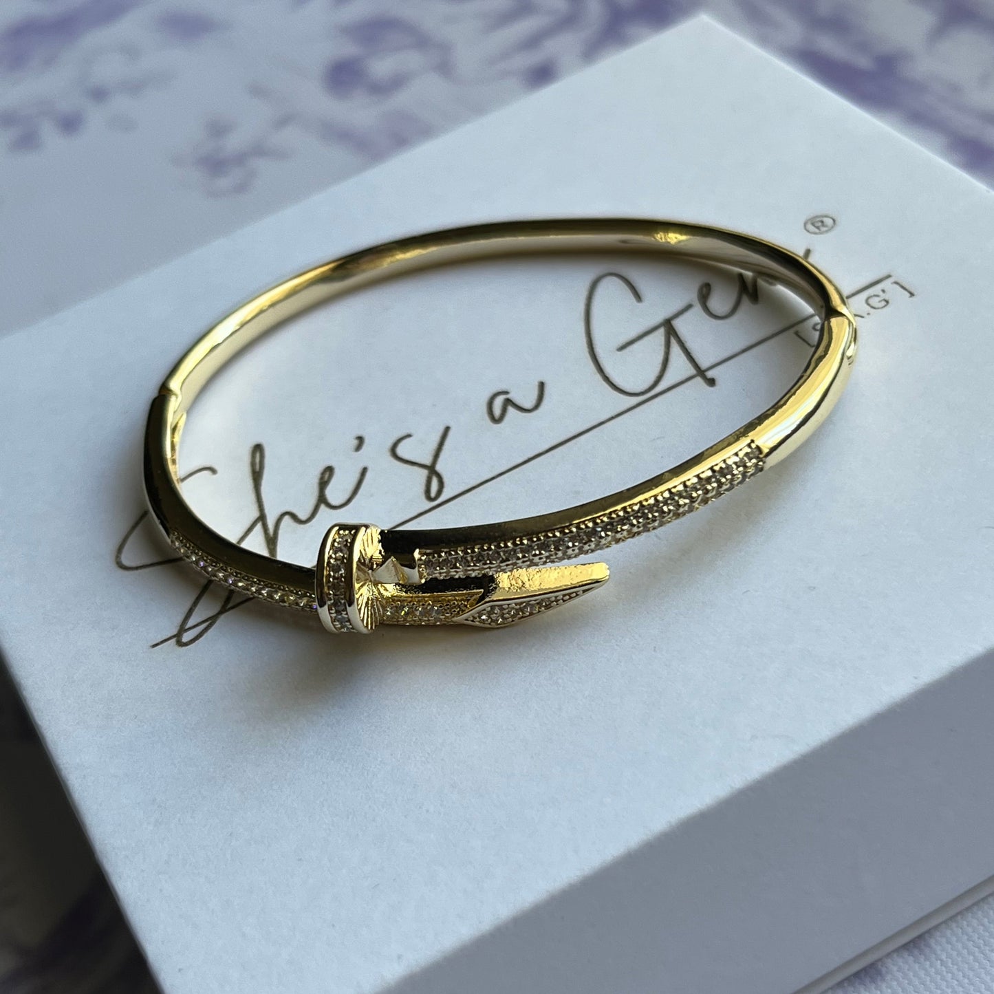 Gold Filled Geneva Artisana Nail Bangle