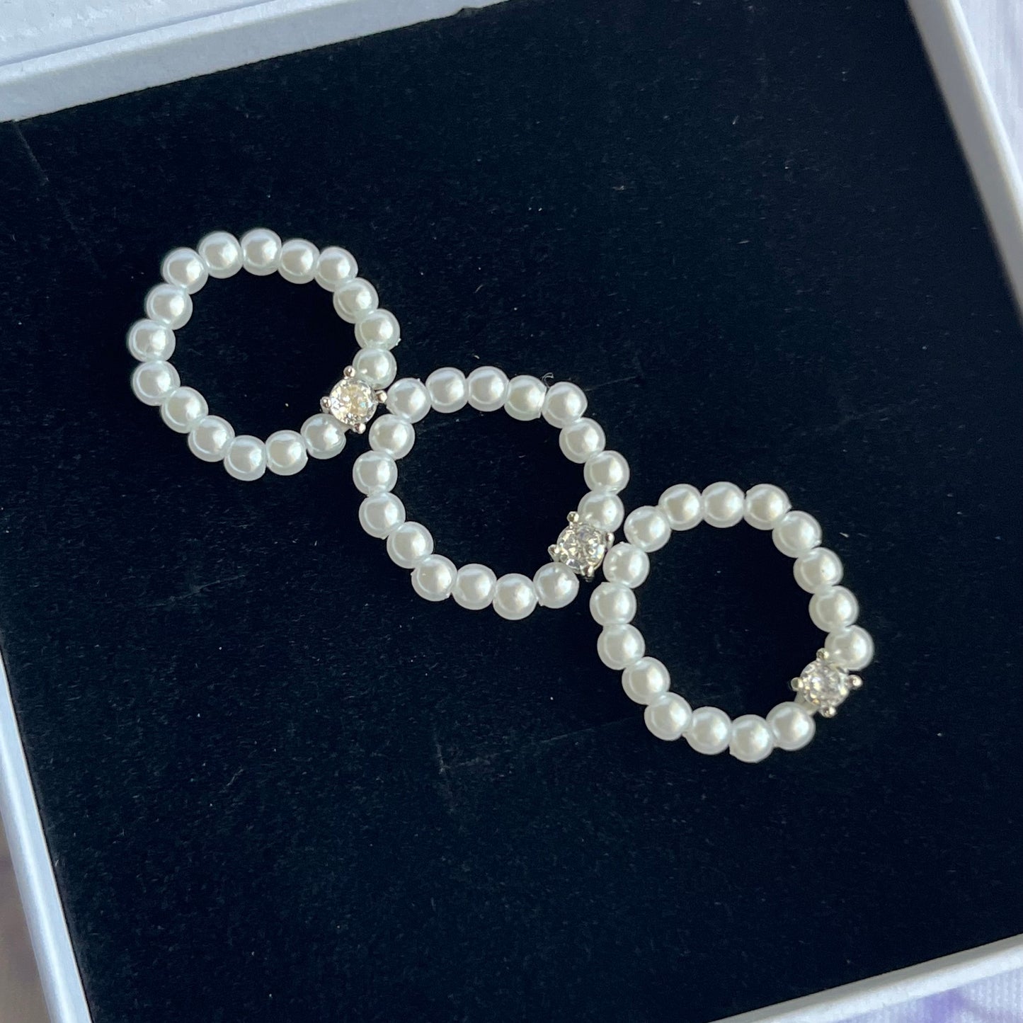 Gem Pearl Stretch Ring