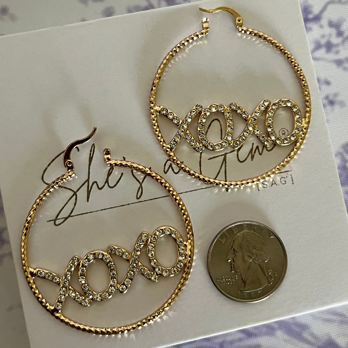 Gold Filled XOXO Hoop Earrings