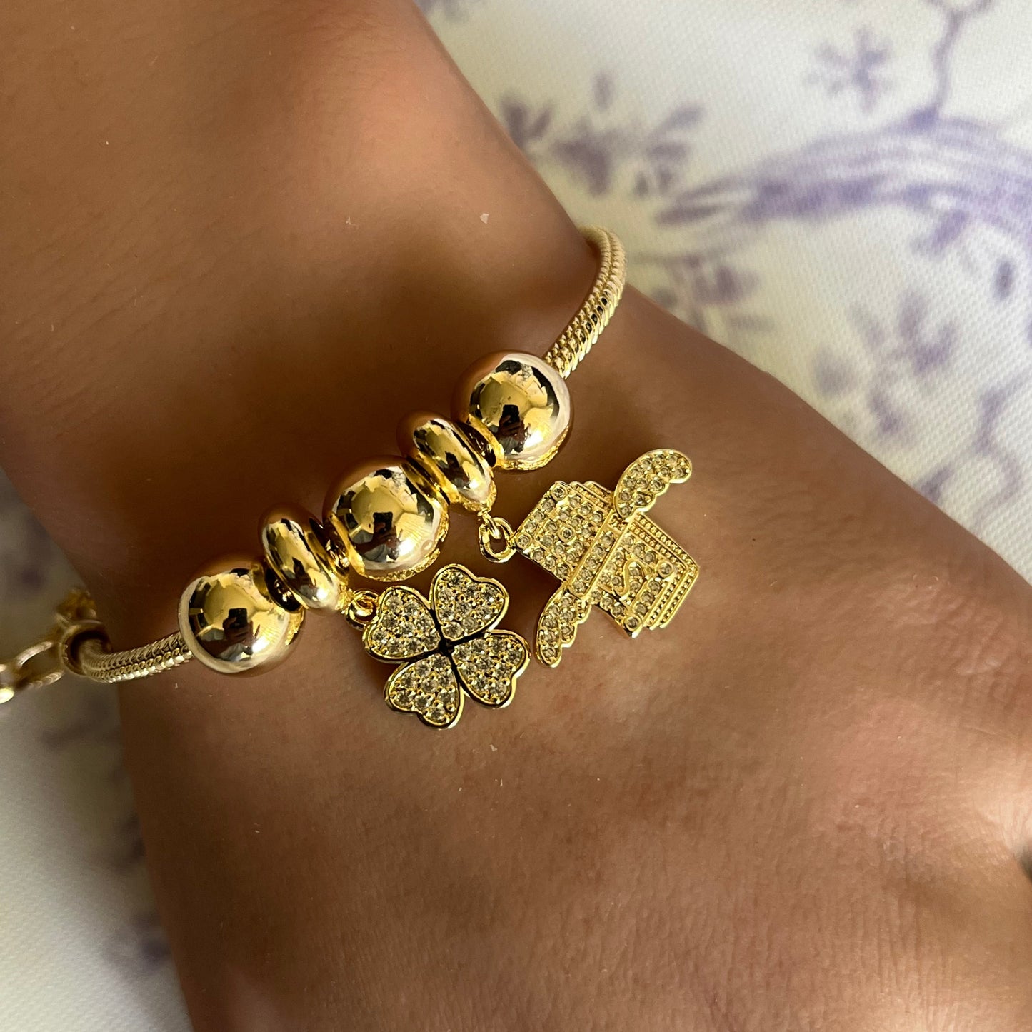 Gold Filled Lucky Money Fortune Charm Bracelet