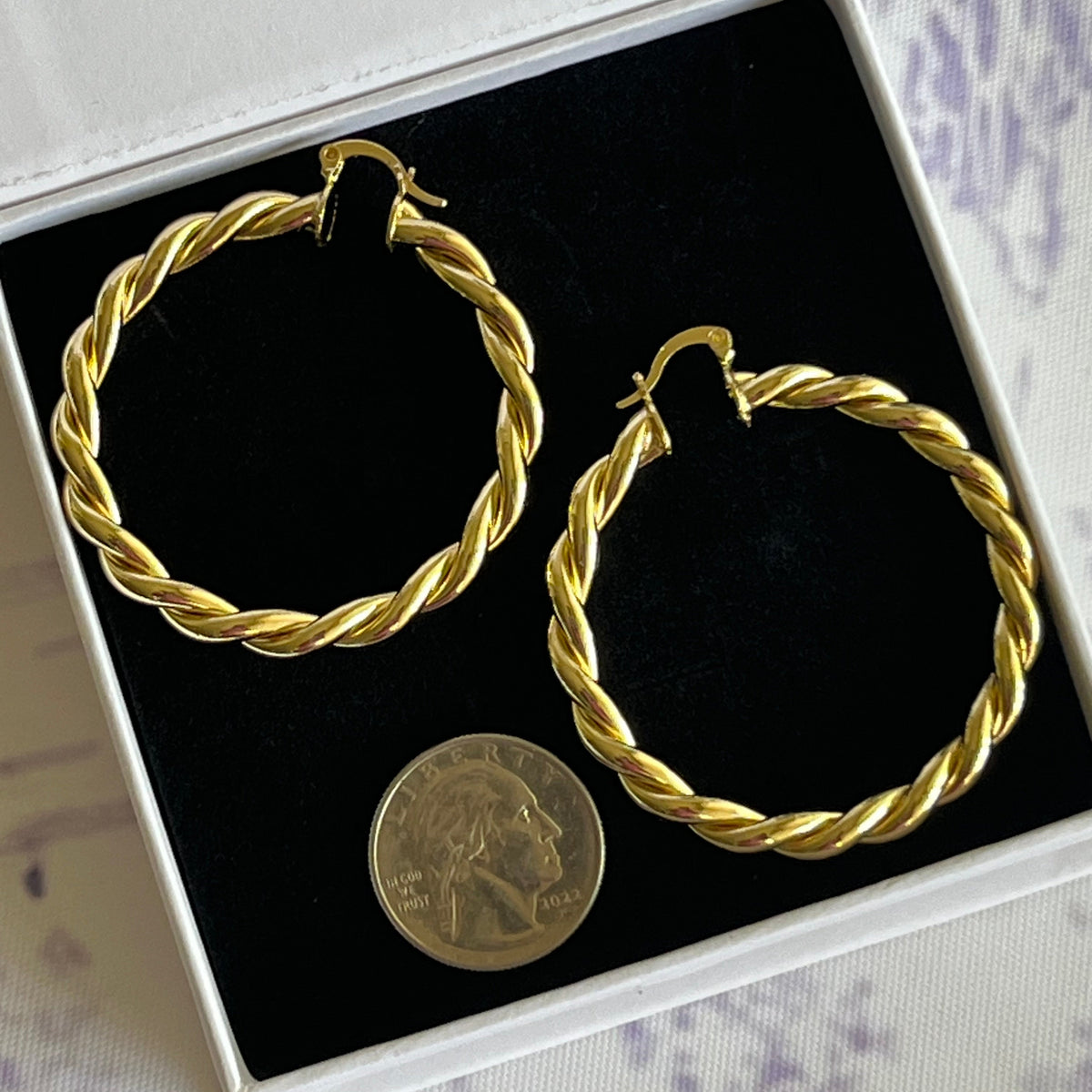 Chunky Twisted Hoop Earrings
