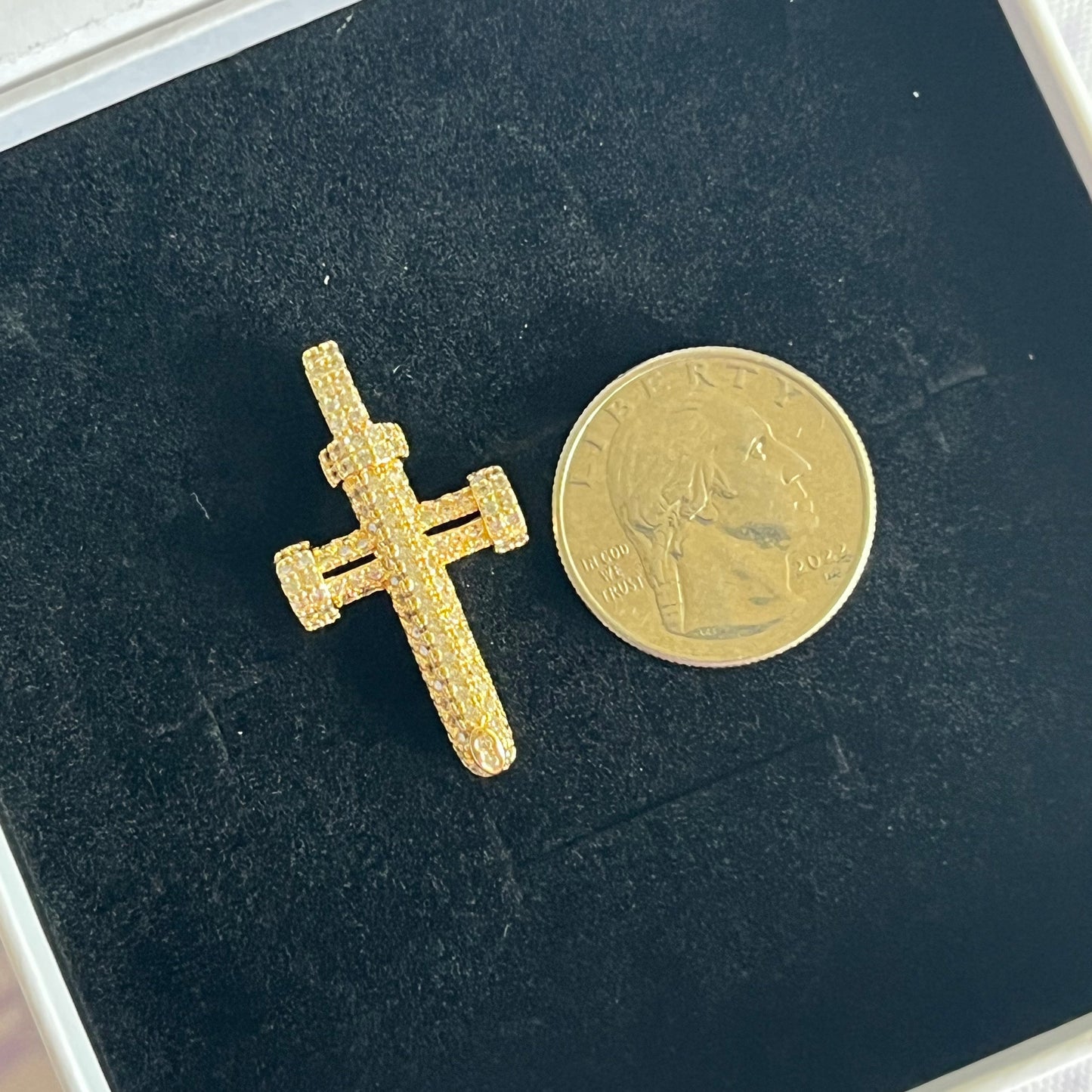 Gold Filled Nail Cross Pendant