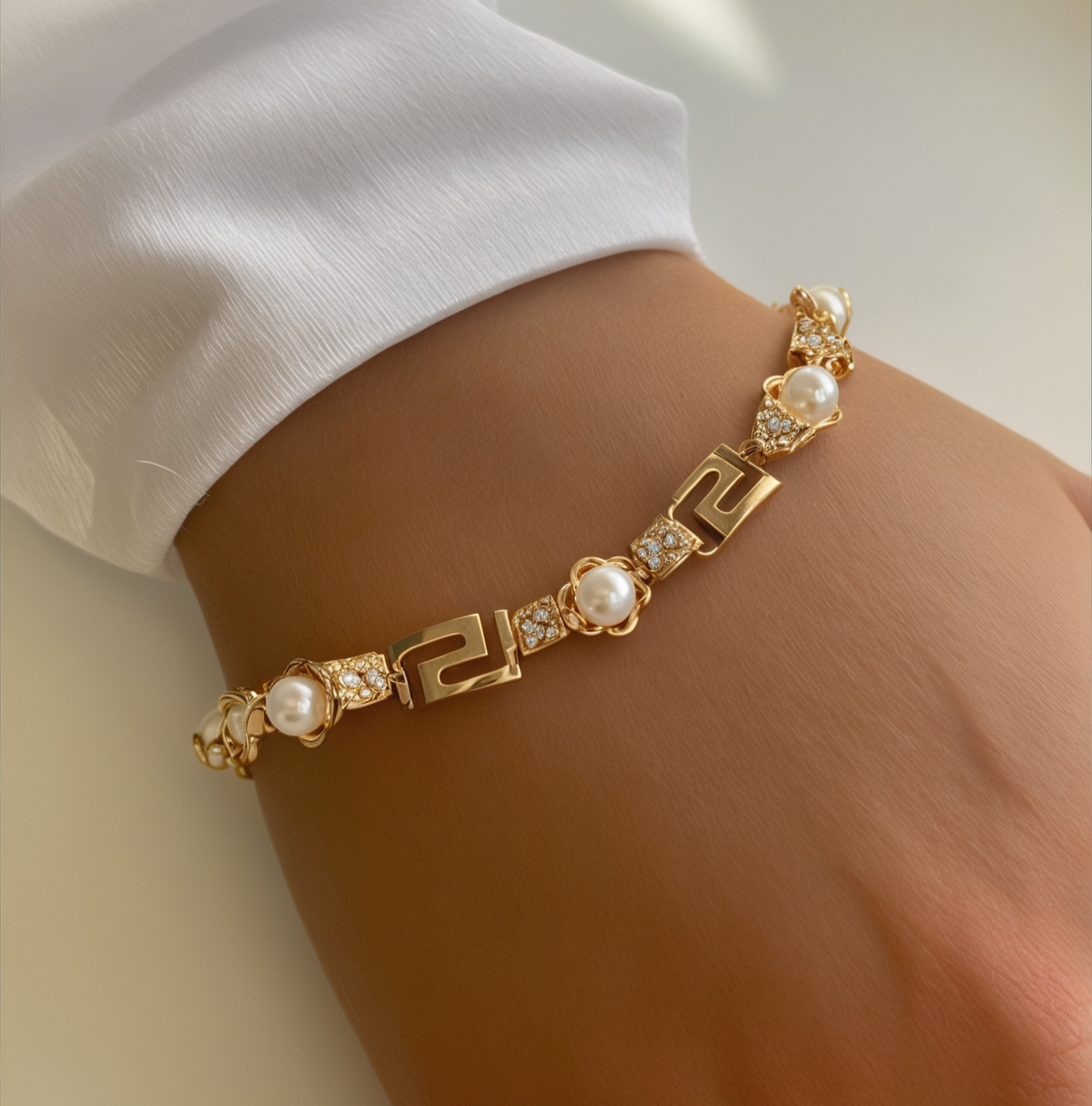 Greek Pearl Bracelet