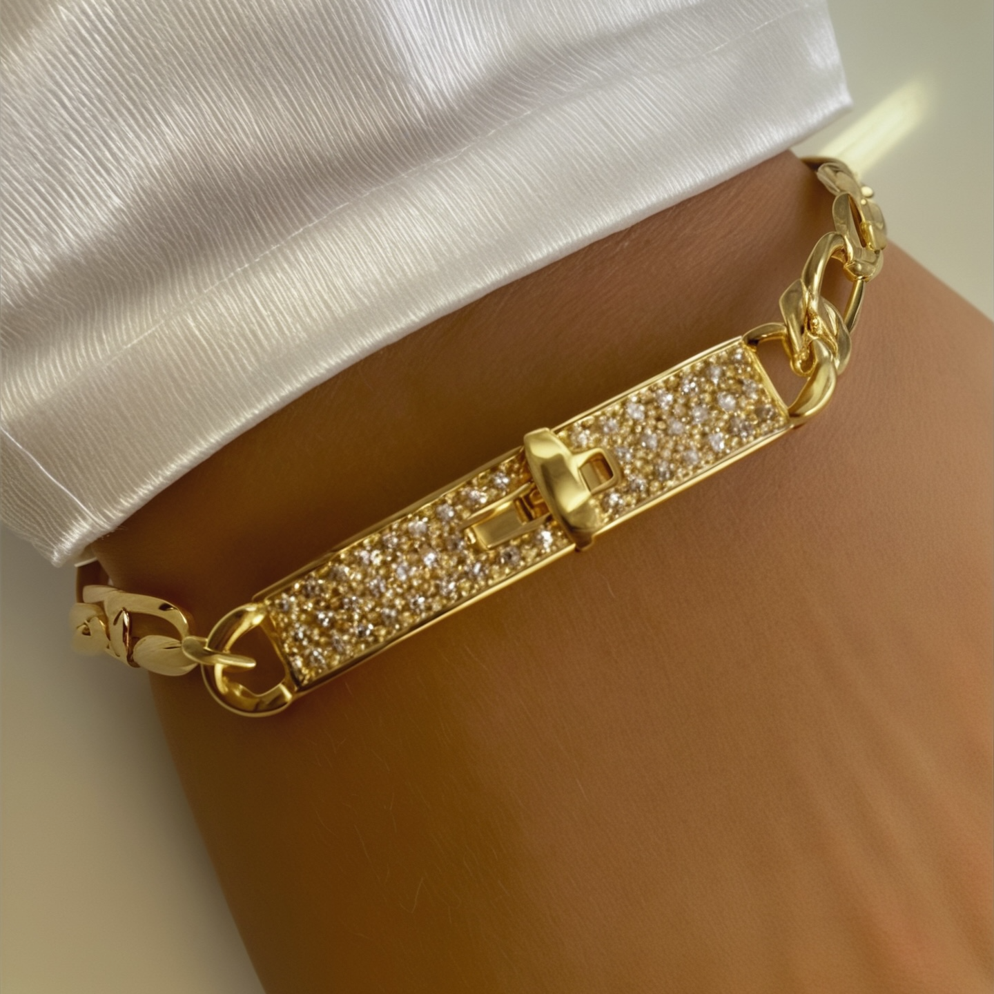 Gold Filled Venetian Twist Figaro Lock Bracelet