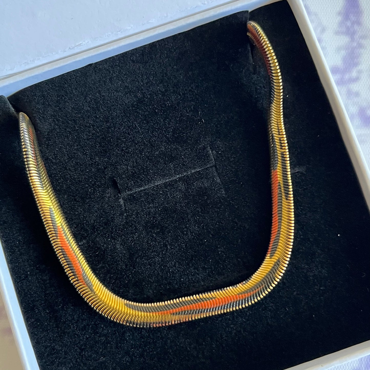 Gold Leopard Print Snake Chain Necklace