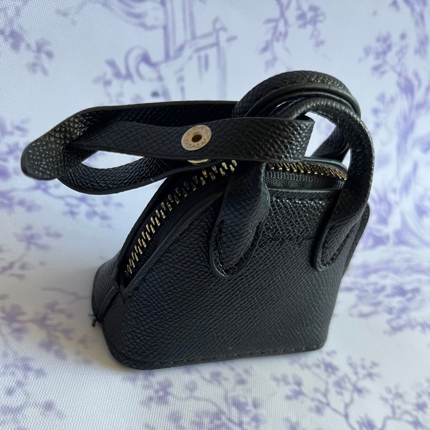 Black She’s a Gem Mini Handbag Charm – Luxury Purse Keychain Accessory