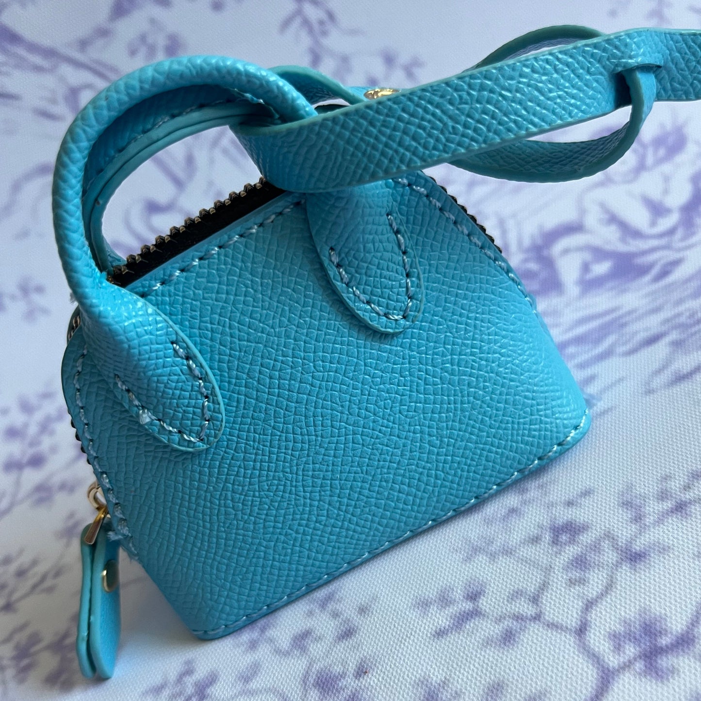 Blue She’s a Gem Mini Handbag Charm – Luxury Purse Keychain Accessory