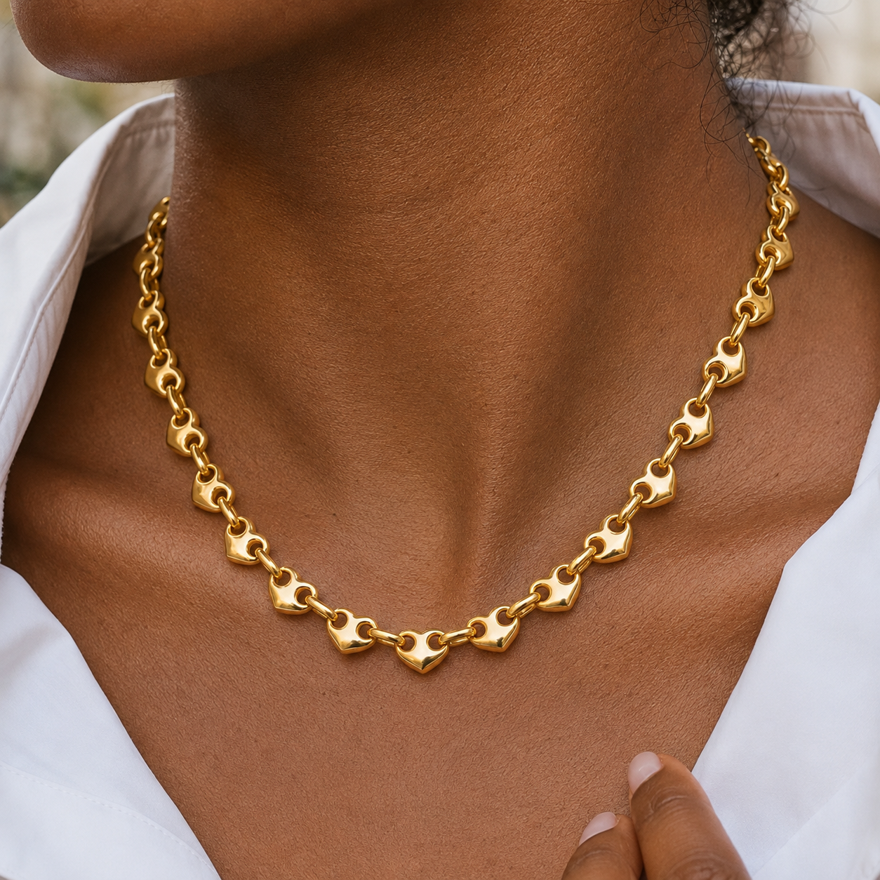 Luxe Heart Link Necklace