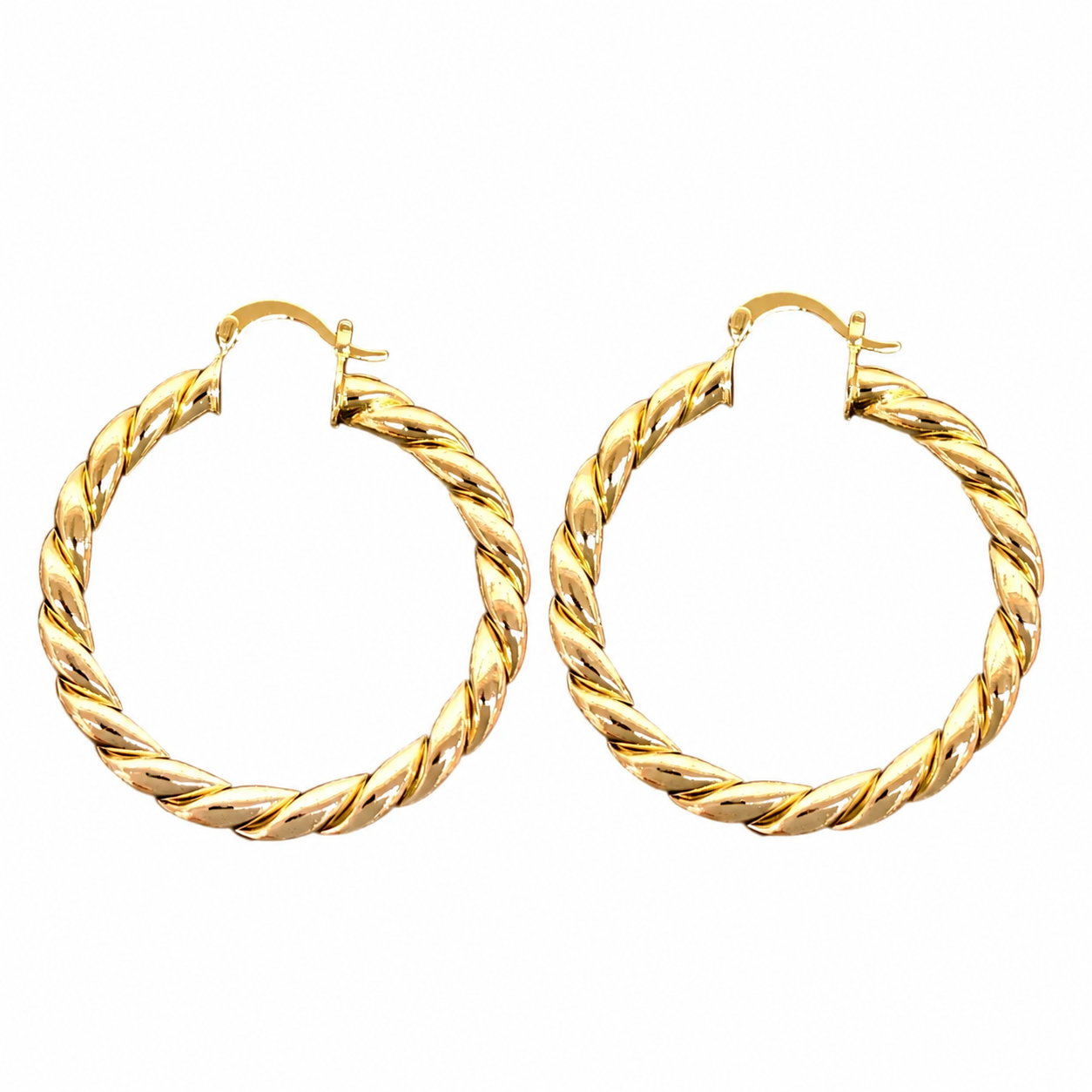 Chunky Twisted Hoop Earrings