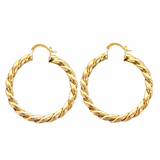 Chunky Twisted Hoop Earrings