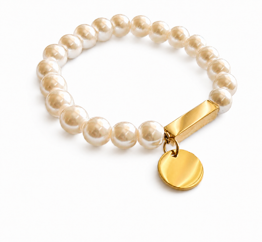Double Charm Pearl Bracelet
