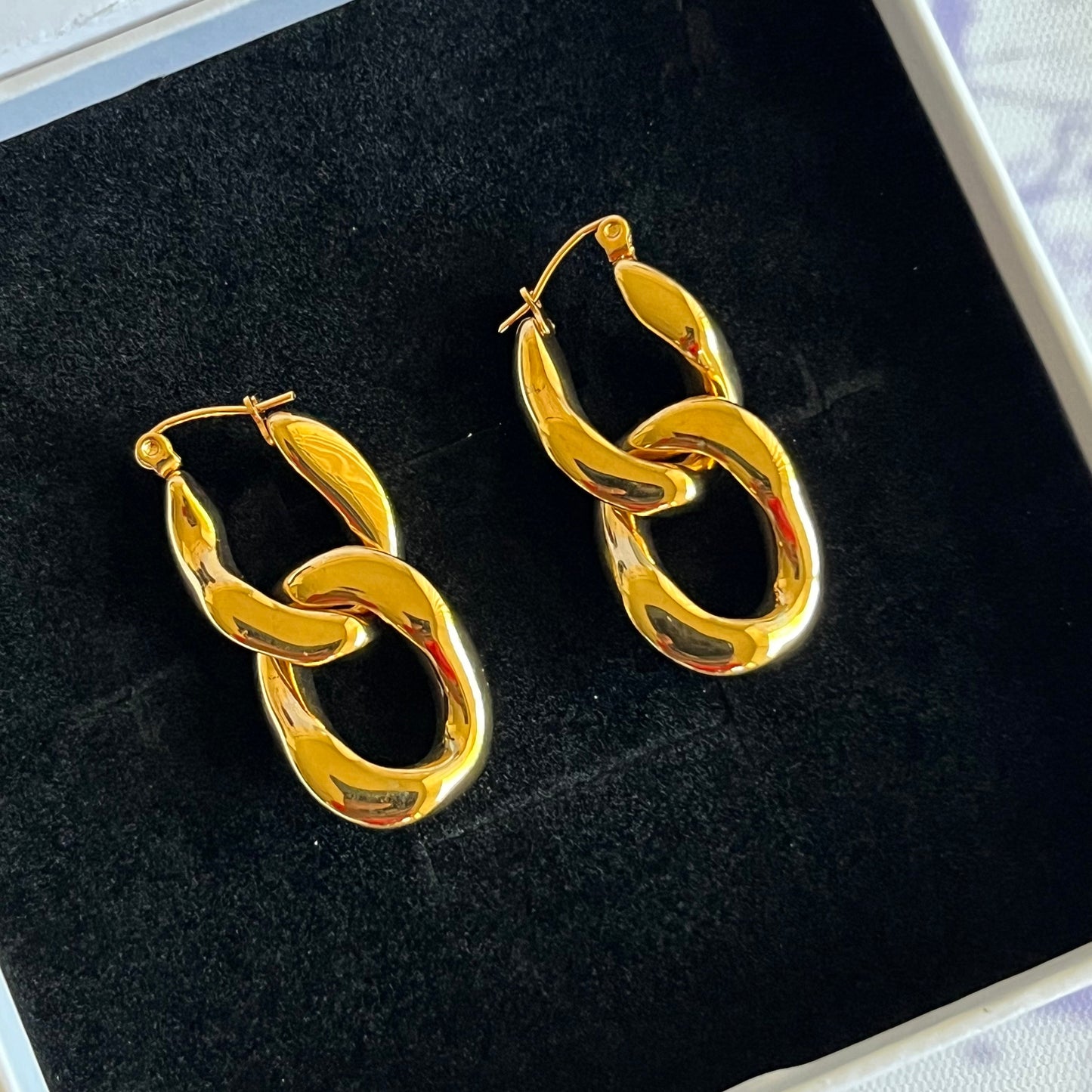 Gold Plated Chunky Chain Link Earrings