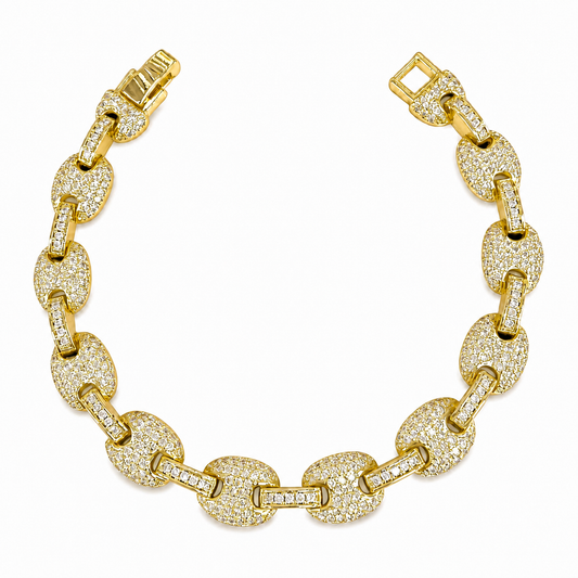 Gold Zircon Mariner-Link Statement Bracelet