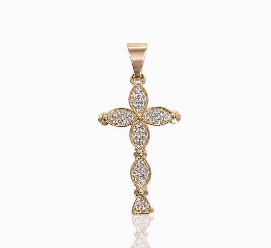 Pristine Petal Cross Pendant