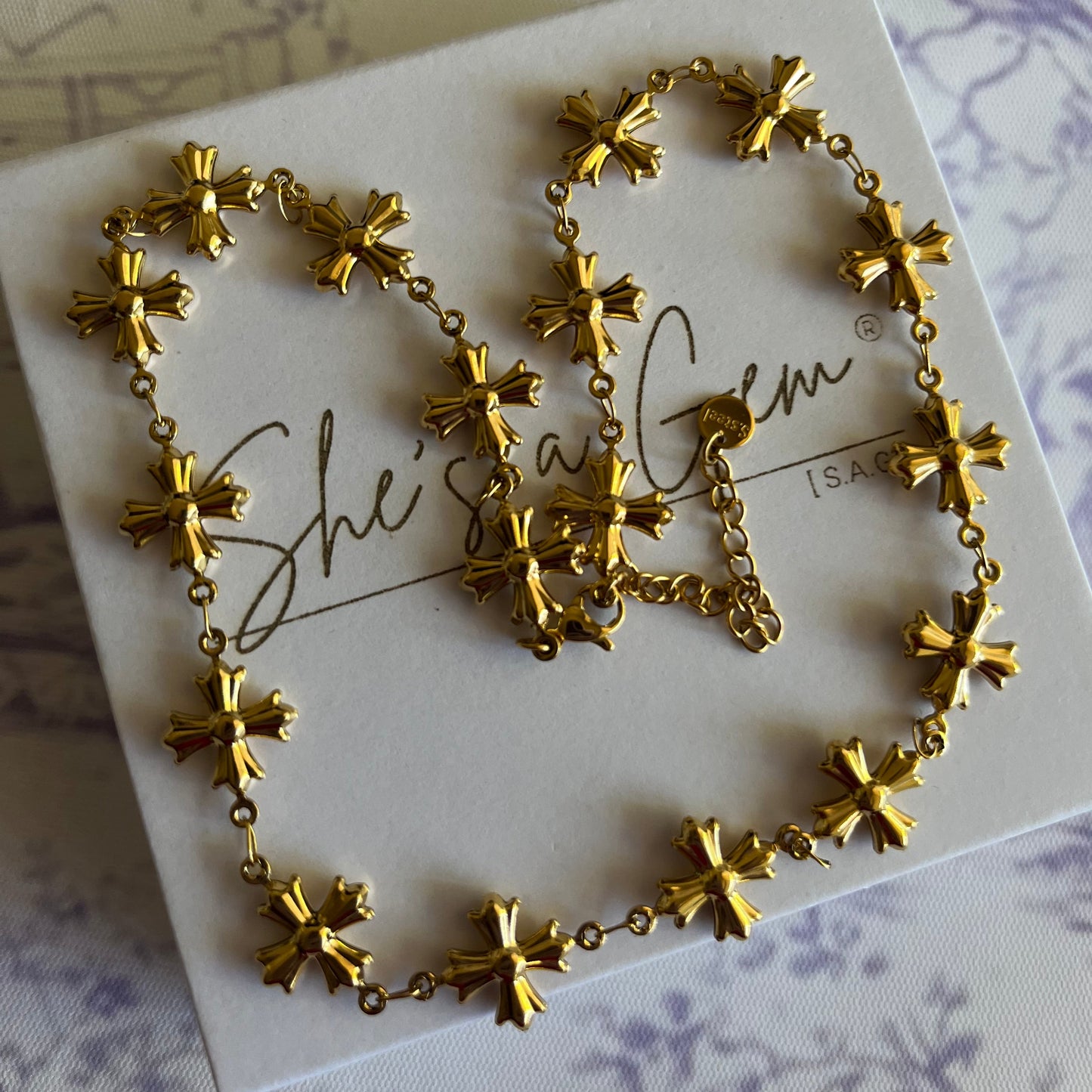 Saint Luxe Cross Charm Necklace