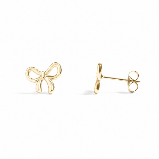 Dainty Gold Bow Stud Earrings