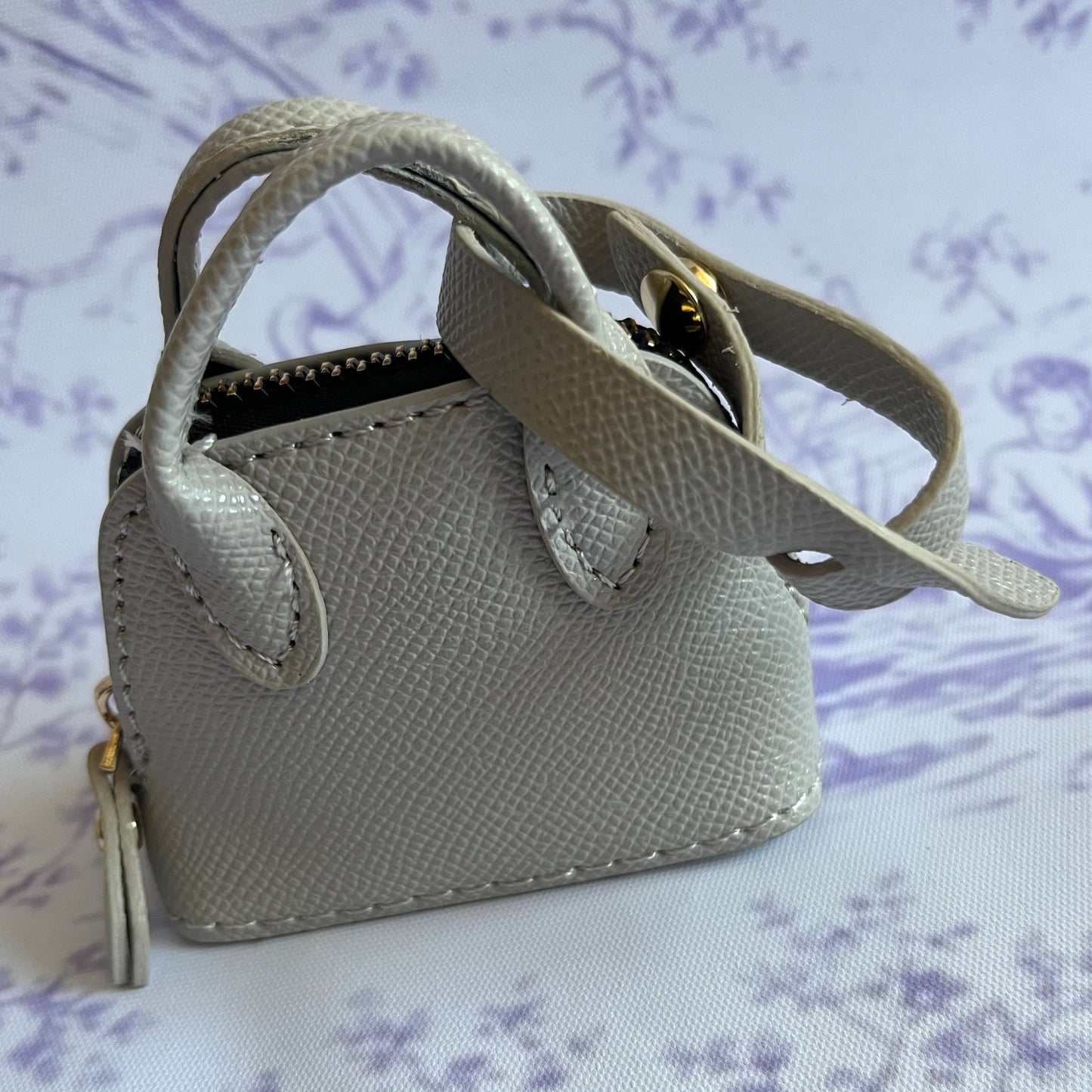 Gray She’s a Gem Mini Handbag Charm – Luxury Purse Keychain Accessory