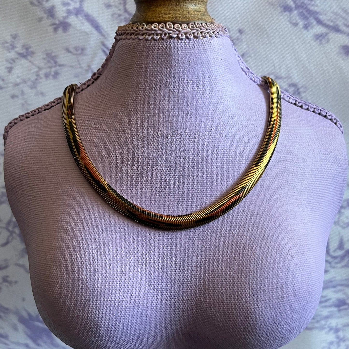 Gold Leopard Print Snake Chain Necklace