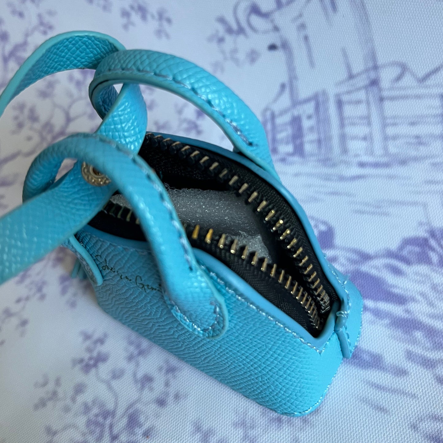 Blue She’s a Gem Mini Handbag Charm – Luxury Purse Keychain Accessory