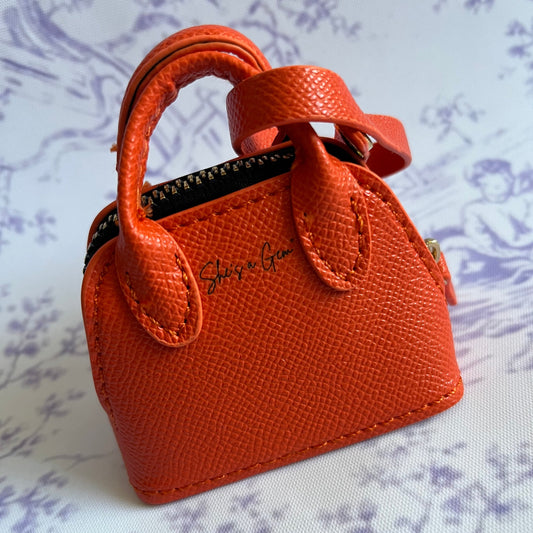 Orange She’s a Gem Mini Handbag Charm – Luxury Purse Keychain Accessory