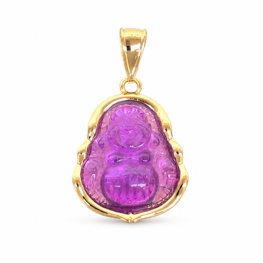 Purple Happy Buddha Pendant