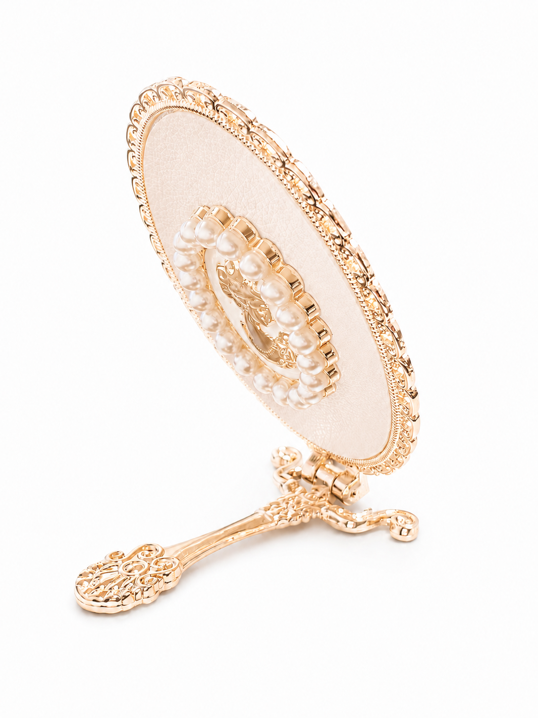 Vintage Gold Cameo Handheld Vanity Mirror