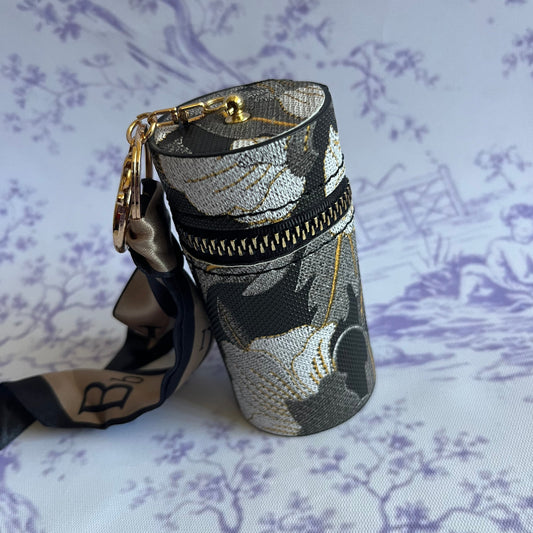 Black Floral Essentials Bag Charm