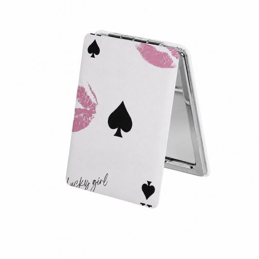 Lucky Girl Playing Card Compact Mirror